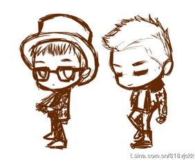 权志龙简笔画图片,潮流偶像的简约魅力